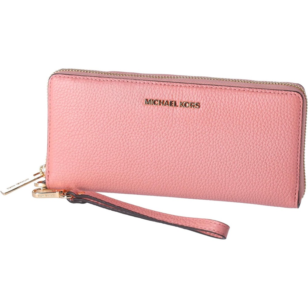 Michael Kors Jet Set Travel Large Pebbled Leather Continental Wallet Wristlet - Picture 2 of 5